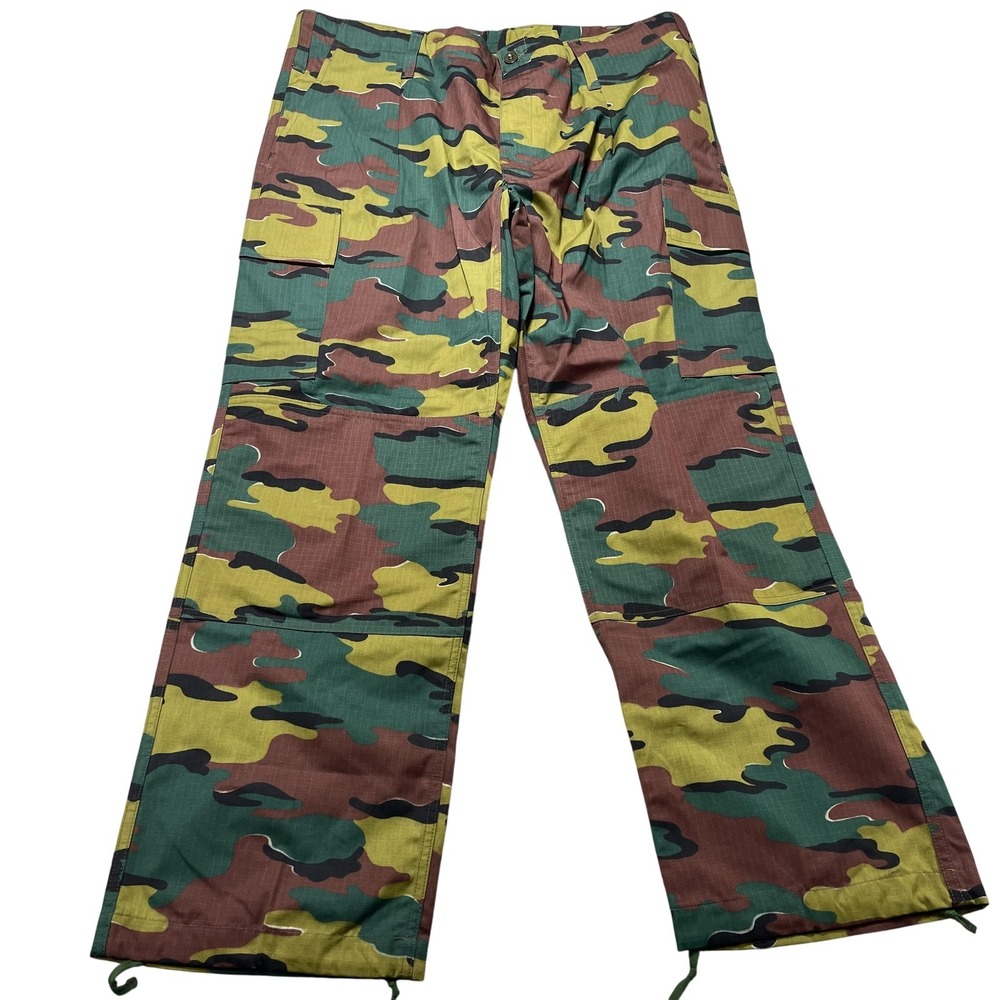 ABL Cargo Pants Mens 40x30 Multicolor Camo Canvas Adjustable Waist Army
